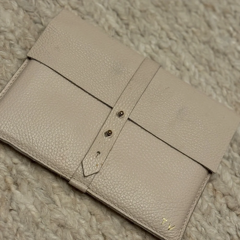 Tablet Folio Case - Cream Leather Sleeve Sheath TV IPad Case